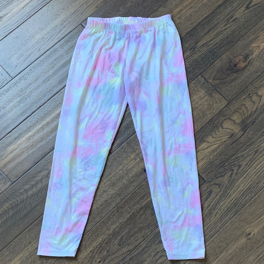 Vibrant Pastel Tie-Dye Kids Leggings. Pre-owned. Size: M 10/12.